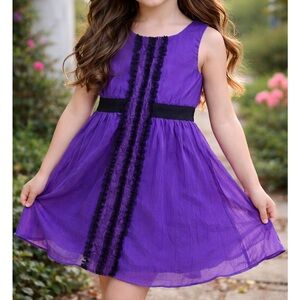 Disney Descendants Purple Lace Dress Girls Large | Mal Inspired Party Costume